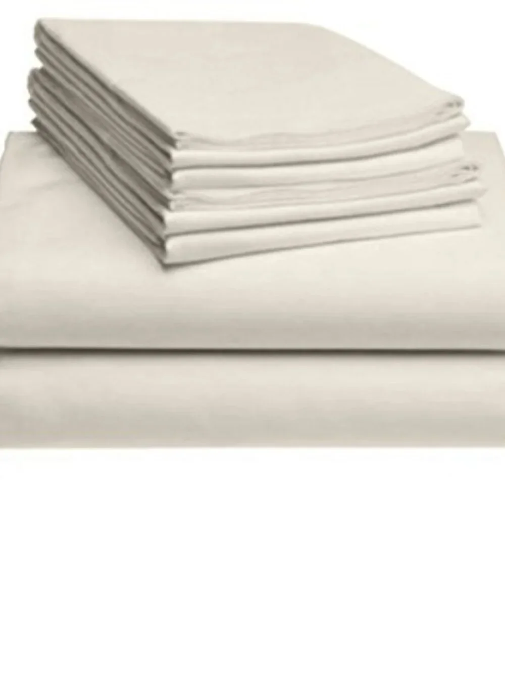 LuxClub Bamboo Queen Collection Wrinkle-Free Cooling Sheet & Pillowcases, Cream